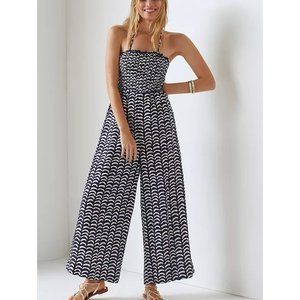 Maeve by Anthropologie Smocked Sunset Jumpsuit Size 10